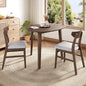 P PURLOVE Modern 3 Piece Table Set, Triangular Table and 2 Curved Wood Chairs by PPURLOVE