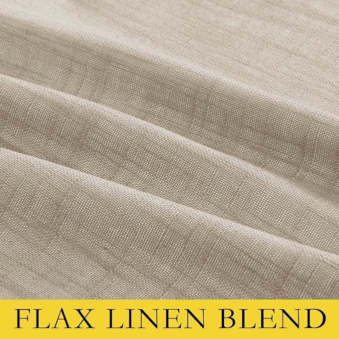 NICETOWN Taupe 100% Blackout Linen Curtains 45 inch Long Burg, Farmhouse Thick - Image 8