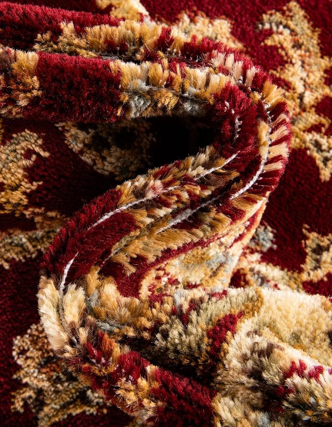 Rugs.com - Aditi Rug – 8 Ft Square Red Easy-Clean Rug – Traditional Medallion - Image 10