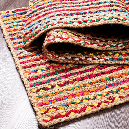 Hausattire Boho Braided Rag Rug - Image 3