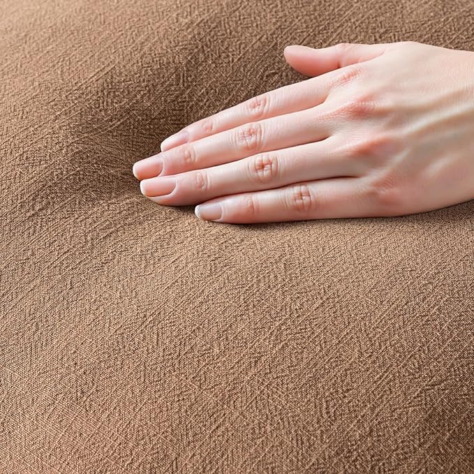 MIULEE Linen Fringe Decorative Fall Euro Throw Pillow Covers Brown 22x22 | Set - Image 2
