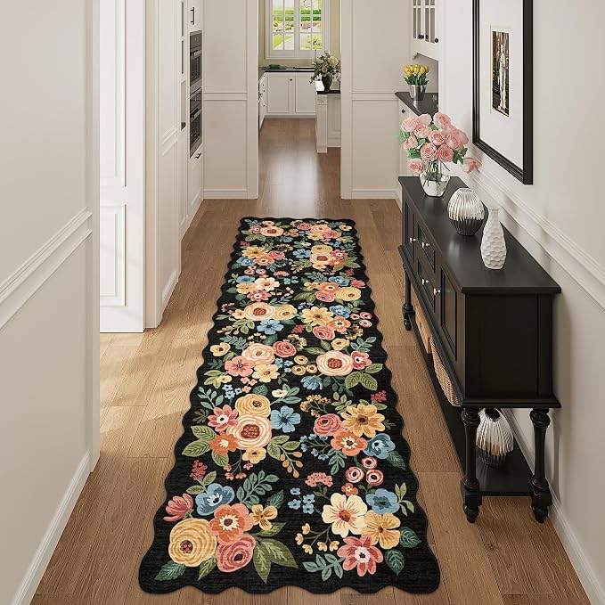 DUKINO 2x6 Runner Rug, Floral Washable Rug - Image 7