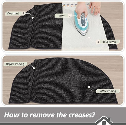 BEQHAUSE Dirt Trapper Door Mat 32" x 48" Half Circle Non Slip Rugs, Absorbent - Image 9
