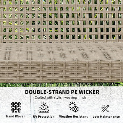 Outsunny Wicker Outdoor Couch, 3-Seat Rattan Outdoor Patio Sofa, 1000 lbs. - Image 5