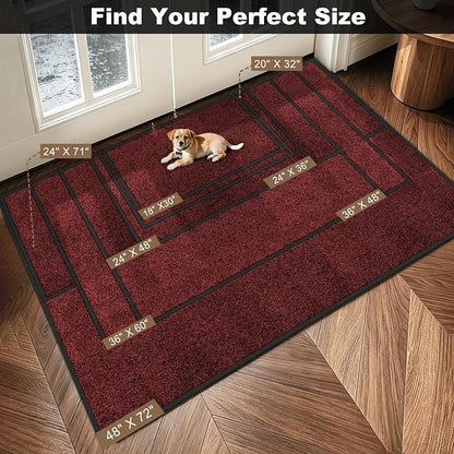 Super Absorbent Front Door Mat, 29.5" x 17", Non-Slip Washable Indoor Doormats - Image 3