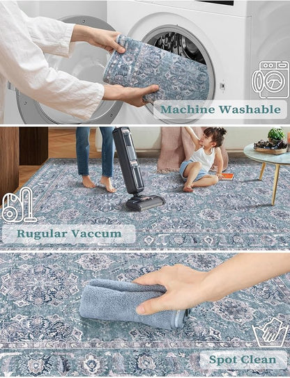 SERISSA 2'6"x8' Washable Non Slip Floral Boho Runner Rug - Image 2