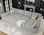 Oversized Modular Sectional Sleeper Couch, Solid Wood Frame, Removable Washable by Kalafini