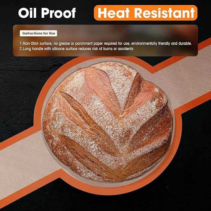 Dizywiee Silicone Bread Sling for Dutch Oven, 3-Pack Non-Stick & Easy to Clean Bread Baking Mat Set, Reusable Bread Sling with Long Handle to Transfer Sourdough, 01.3Pack Black+Orange+Red