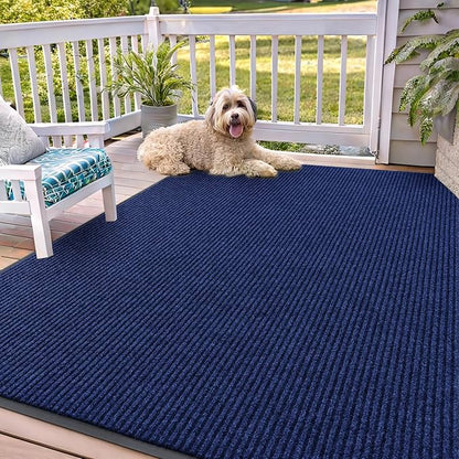 OLANLY Front Door Mat 71x47, Waterproof Heavy-Duty Indoor Outdoor Doormat | Blue by OLANLY