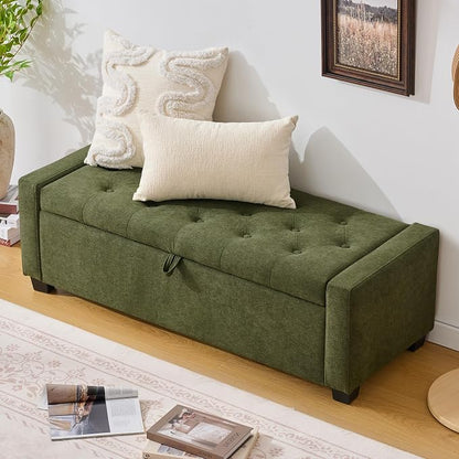 Huatean Home 48" Ottoman with Storage, Storage Ottoman Bench with Safety Hinge - Image 7