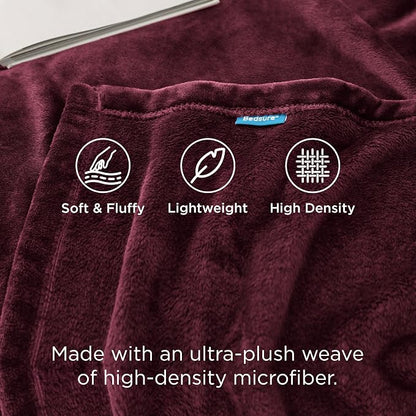 Bedsure GentleSoft Fleece Throw Blanket Red - Image 3
