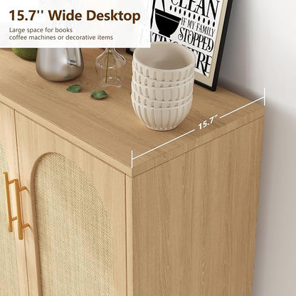 15.7"D Rattan Buffet Sideboard Cabinet - Image 3