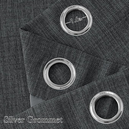 NICETOWN Faux Linen Charcoal Gray Blackout Curtains 84 inches Long - Image 2