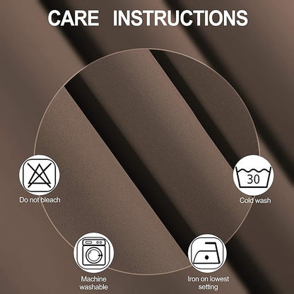 Chocolate Brown Thermal Blackout Curtains/52 x 72 Inch/Set of 2 Panels Room - Image 4