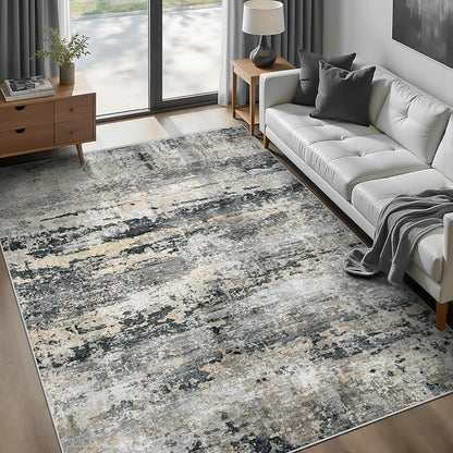 pmtsns Area Rugs 5x7 for Living Room: Washable Rug Modern Abstract Neutral Soft by pmtsns