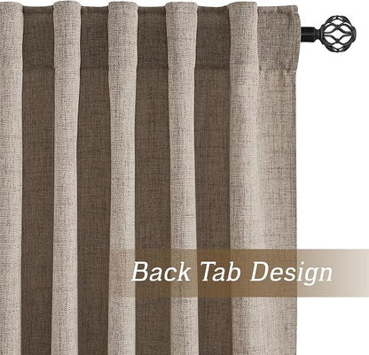 RYB HOME Sheer Curtains 102 inches, Extra Long Floor to Ceiling Curtains | Half - Image 3