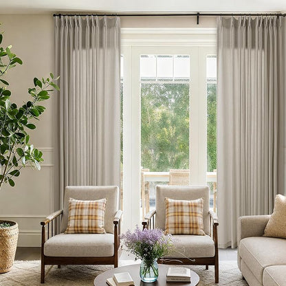 Extra Long Extra Wide Pinch Pleated Linen Curtains 121 inches Long | 72 Inch - Image 7