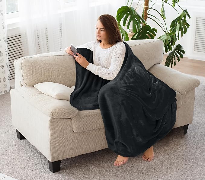 Utopia Bedding Ultra Soft Fleece Bed Blanket Throw Size Black | Microfiber - Image 7