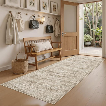 Soalmost Runner Rug 2x6 Washable Kitchen Hallway Runners Non-Slip Brown | Soft by Soalmost
