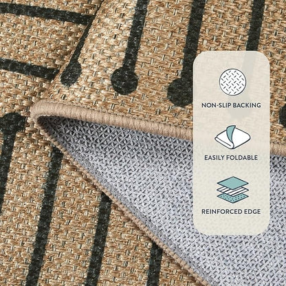 Lahome Geometric 2x8 Runner Rug, Neutral Non Slip Kitchen Entryway Runner | - Image 5