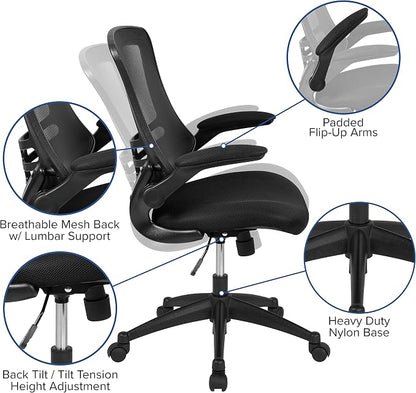 Flash Furniture Set of 8 Mid-Back Swivel Ergonomic Task Office Chairs - Image 4