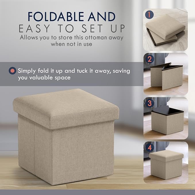 Ornavo Home Small Storage Ottoman, - Image 5
