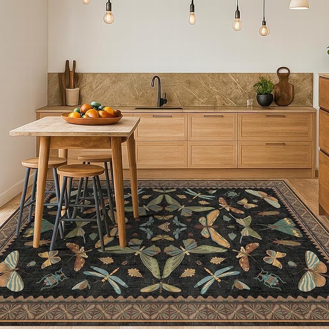 Living Room Rug Black Boho 6x9 - Image 3