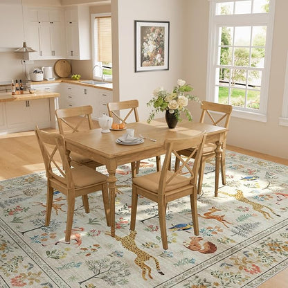 DUKINO 8x10 Area Rugs, Washable Soft Animal Bedroom Rug Non Slip, Low Pile - Image 4