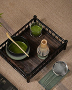 ZENS Matcha Whisk Set, 7pcs Matcha Kit Set with Ceramic Bowl and Matcha Cup, Bamboo Whisk & (Chasen Holder) Sifter, Scoop -Tea Towel, Japanese Chawan for Matcha-Making, Sage Green