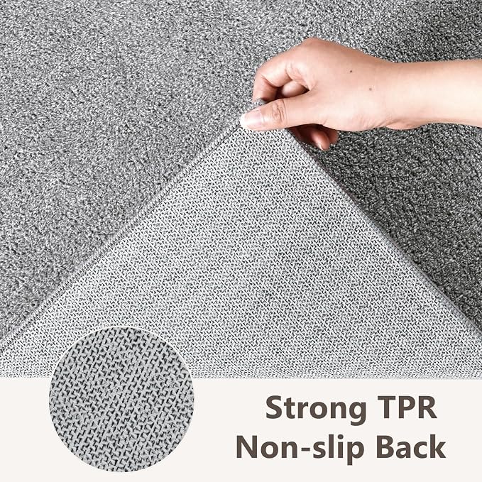 2x6 Grey Runner Rug Washable Non-Slip Soft - Image 5