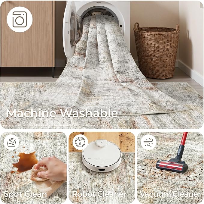 2'6 x 8' Runner Rug Non Slip, Washable Kitchen Rugs, Nursery Room, Soft Runner - Image 8