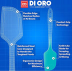 DI ORO Silicone Spatula - 600°F Heat-Resistant Rubber Kitchen Spatula for Baking, Scraping, & Mixing - BPA Free Nonstick Cookware Safe Flexible Utensil for Cooking - Seamless & Dishwasher Safe (Teal)