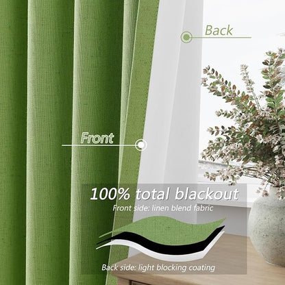 100% Blackout Curtains 96 Inch Length 2 Panels Set - Image 4