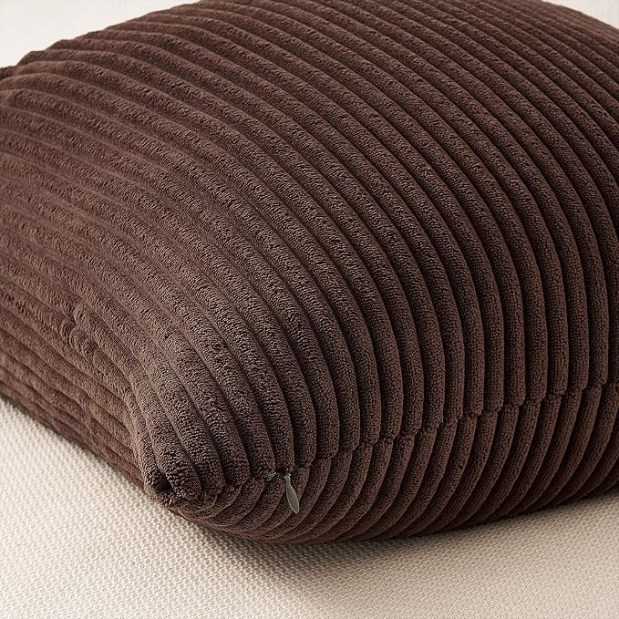 Topfinel 20 by 20 Pillow Covers Set of 4 Rustic Modern Soft Corduroy Striped - Image 4