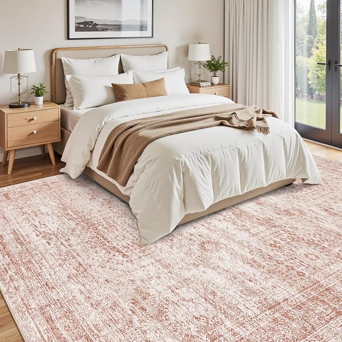 Soalmost Washable Area Rug 8x10 Large Soft Pink Rugs - Image 9