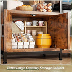 EnHomee Bakers Rack with Power Outlet, 6 Tier Microwave Stand, Coffee Bar Organizer with 8 L-Shaped Hooks, Kitchen Shelves with Storage, 14.1 x 30.1 x 63.1 Inches, Rustic Brown