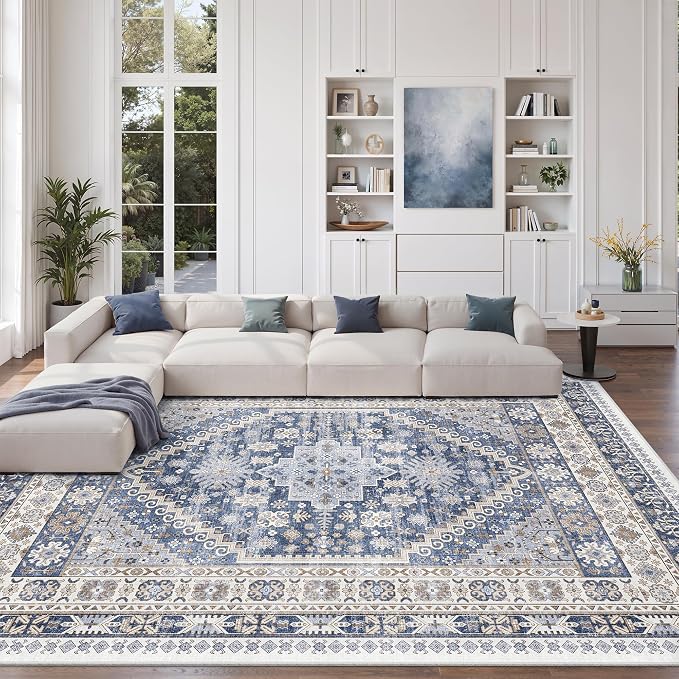 9x12 Area Rugs for Living Room, Large Washable Rug, Dining Room, Low Pile - Image 4