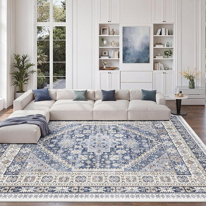10x12 Area Rugs for Living Room, Large Washable Rug, Dining Room, Low Pile - Image 4
