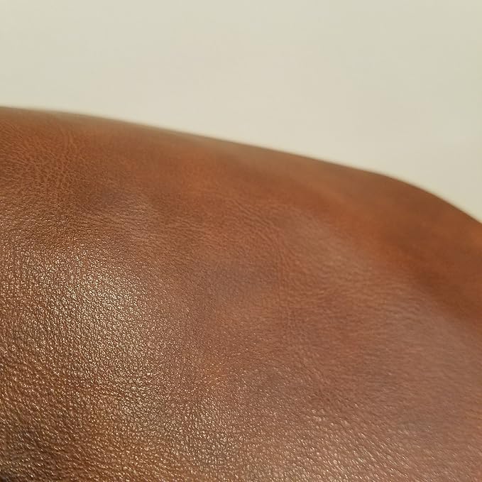 NAT Leathers | Tan Mid Brown Two Tone Antiqued Soft Faux Vegan Leather PU | 1 - Image 7