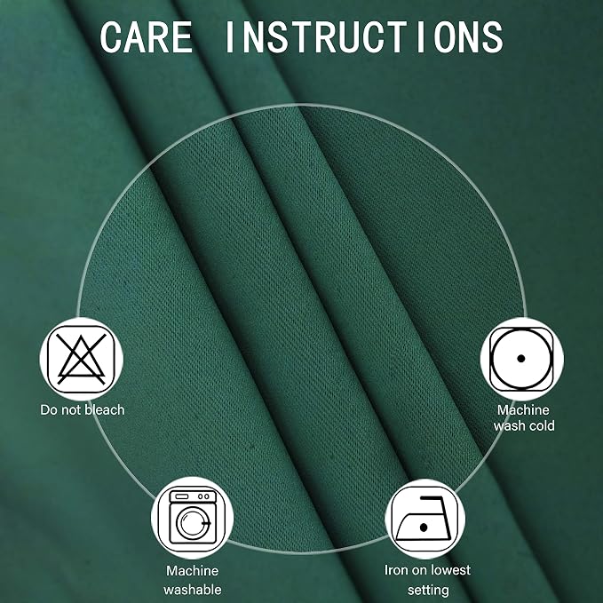 Green Blackout Curtains 40 x 63 Inch Length/Set of 2 Curtain Panels/Thermal - Image 4
