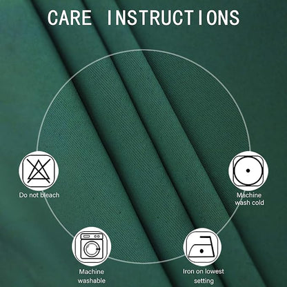Green Blackout Curtains 34 x 63 Inch Length/Set of 2 Curtain Panels/Thermal - Image 4