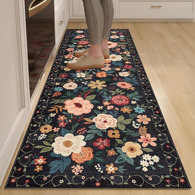 DUKINO 2.6x8 Runner Rug, Washable Runner Rug by DUKINO