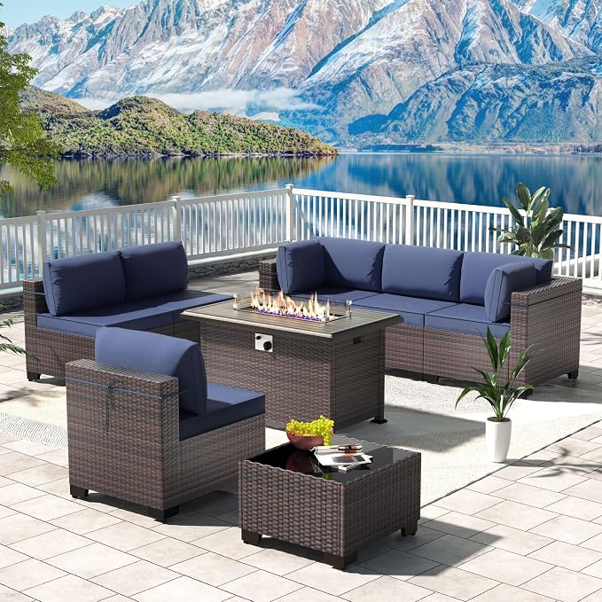Kullavik 8 Pieces Outdoor Patio Furniture Set, Sectional Sofa Set by KULLAVIK