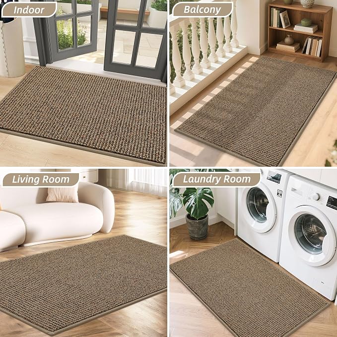 BEQHAUSE Dirt Trapper Door Mat 20" x 32", Non-Slip Washable Doormats, Low - Image 8