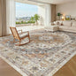 Madane 8x10 Area Rugs for Living Room, Non-Slip Washable Rug, Turmeric/Grey | by Madane