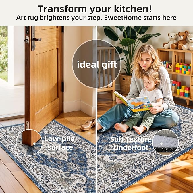 Kitchen Sink Rugs Set 0f 2: Washable Non-Slip Hardwood Floor Mat - Image 4