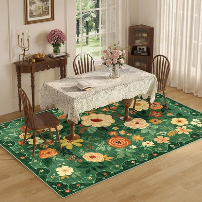 DUKINO 6x9 Area Rugs, Floral Washable Rug - Image 9