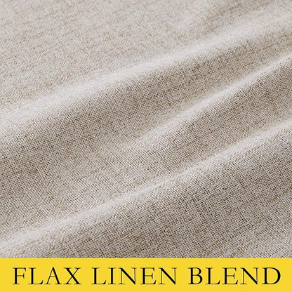 NICETOWN Oatmeal Linen 100% Blackout Curtains 120 inches Length 2 Panels Set - Image 8