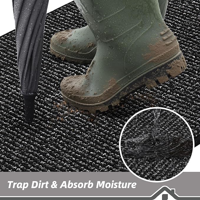 BEQHAUSE Dirt Trapper Door Mat 36" x 60", Non-Slip Washable Doormats, Low - Image 3