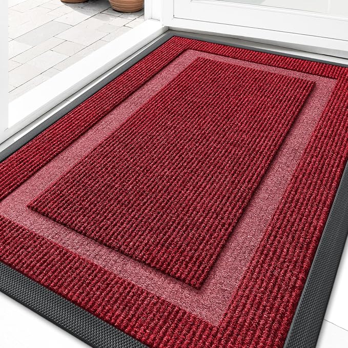 OLANLY Front Door Mat Outside 29.5x17, All-Season Heavy-Duty Rubber Doormat | by OLANLY